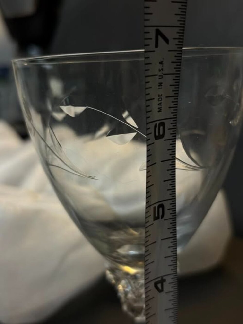 Set of 4 Vintage Tiffin Franciscan Rose Marie Water Glasses | Mid Century Etched - Picture 3 of 4